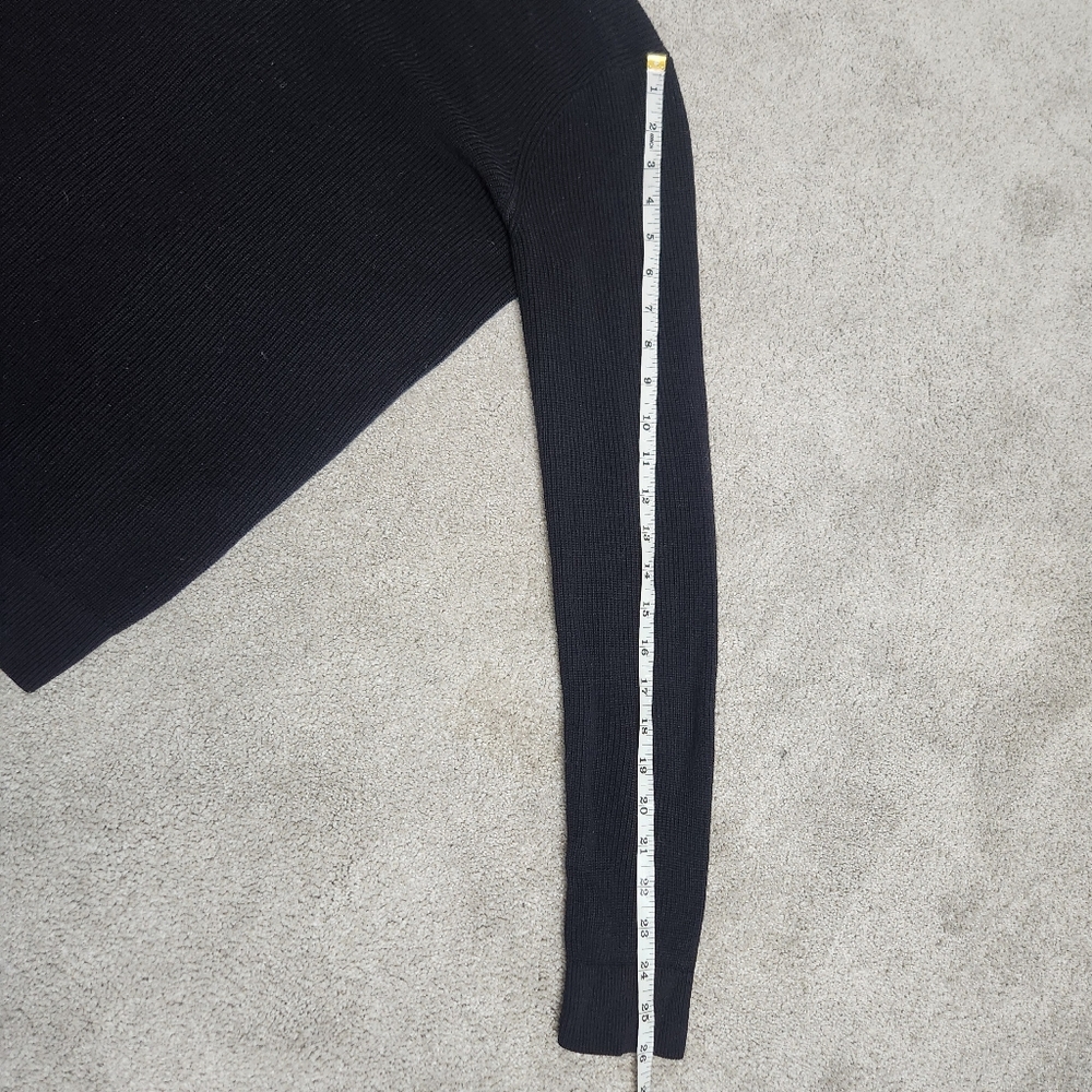 Aritzia 100% Wool Black Sweater Balletcore Open Scoop Back Size Small - Picture 8 of 14